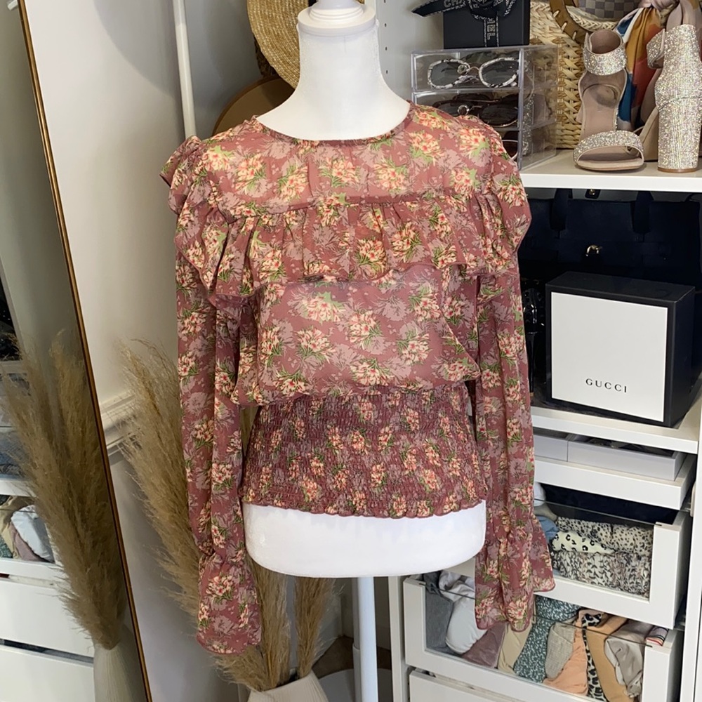 Pink Floral Blouse